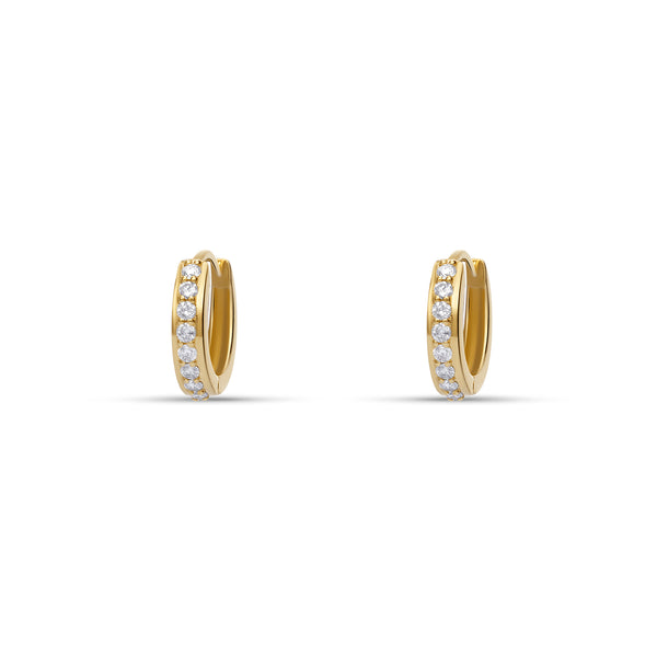 LUSH Diamond Huggies - 14 karat gold huggie earrings, diamonds 0.24ct