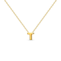 A 18 karat gold vermeil necklace with your initial letter "T". This diamond letter necklace is a special gold necklace that can be worn day and night. A genuine diamond stone in the corner of the letter makes this gold diamond necklace a luxury and ideal gift for yourself, your best friend or loved one. 
