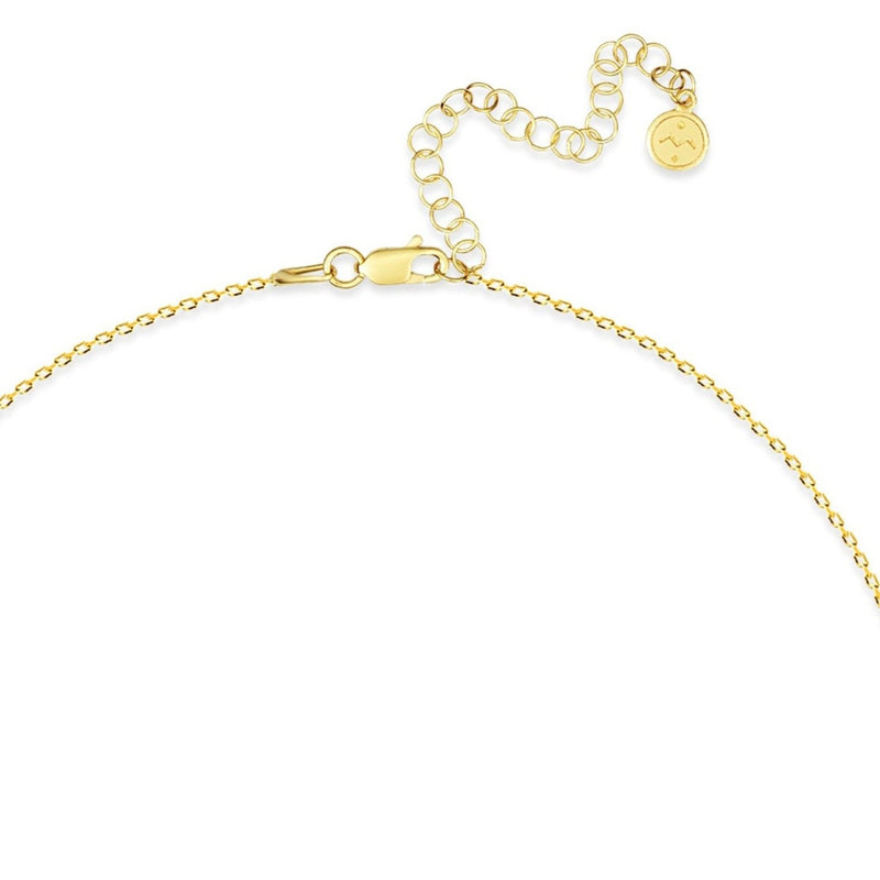 Diamond Letter Necklace "I" - 18 karat gold vermeil on sterling silver, diamond 0.01 carat