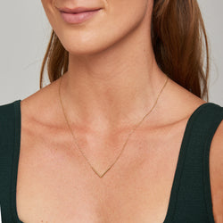 V - Necklace - 14 karat gold necklace for women