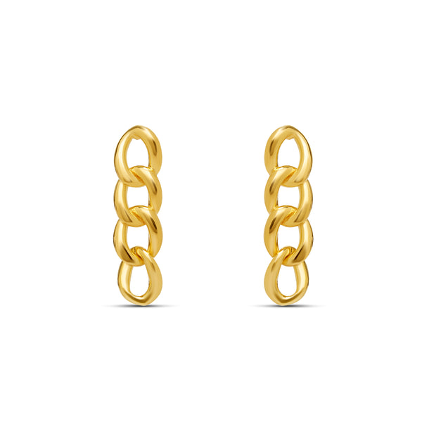 The unique gold vermeil chunky earrings are so en vogue. Wear these gold earrings with a T-shirt or a blazer to compliment your elegance and style.  Team these earrings with the Chunky Necklace & Bracelet.