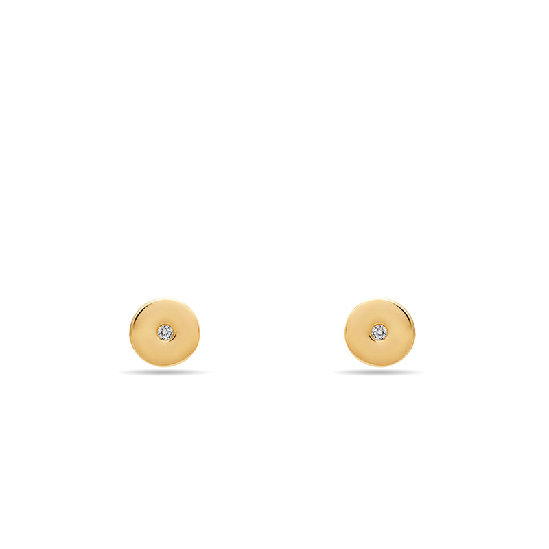 Diamond Back Hoop Earring - 14 karat gold diamond earring, diamonds 0.02ct